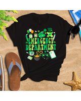 Emergency Department St Patricks Day Emergency Room Nurse Shirt Unisex Standard T-Shirt black s